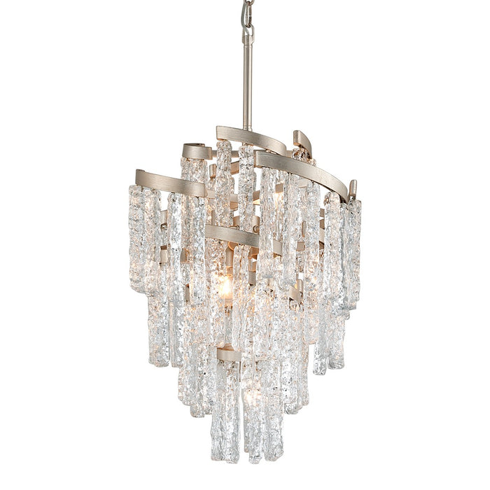Corbett Lighting 243-47 Seven Light Chandelier, Modern Silver Leaf