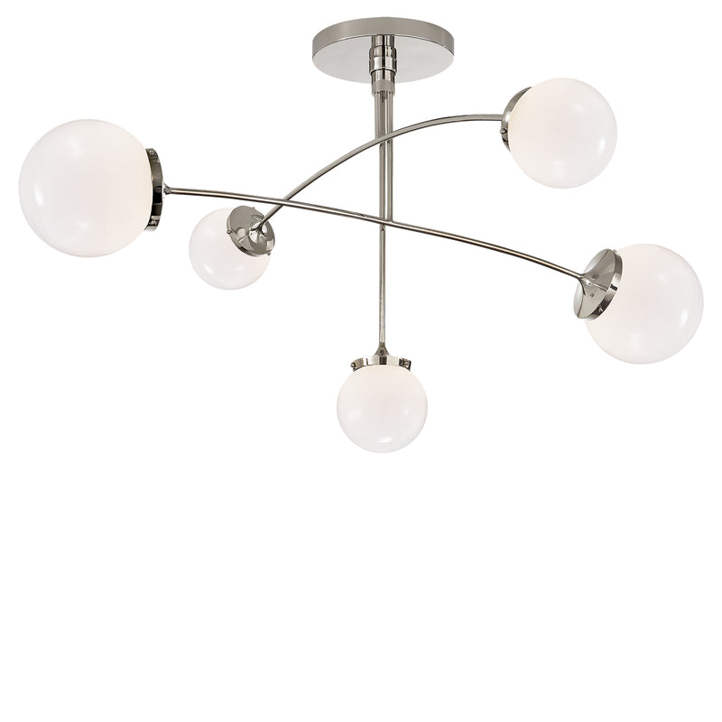Visual Comfort Signature KS 5403PN-WG Five Light Chandelier, Polished Nickel