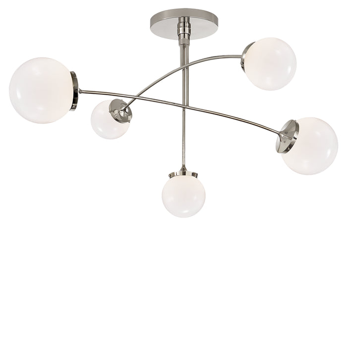 Visual Comfort Signature KS 5403PN-WG Five Light Chandelier, Polished Nickel