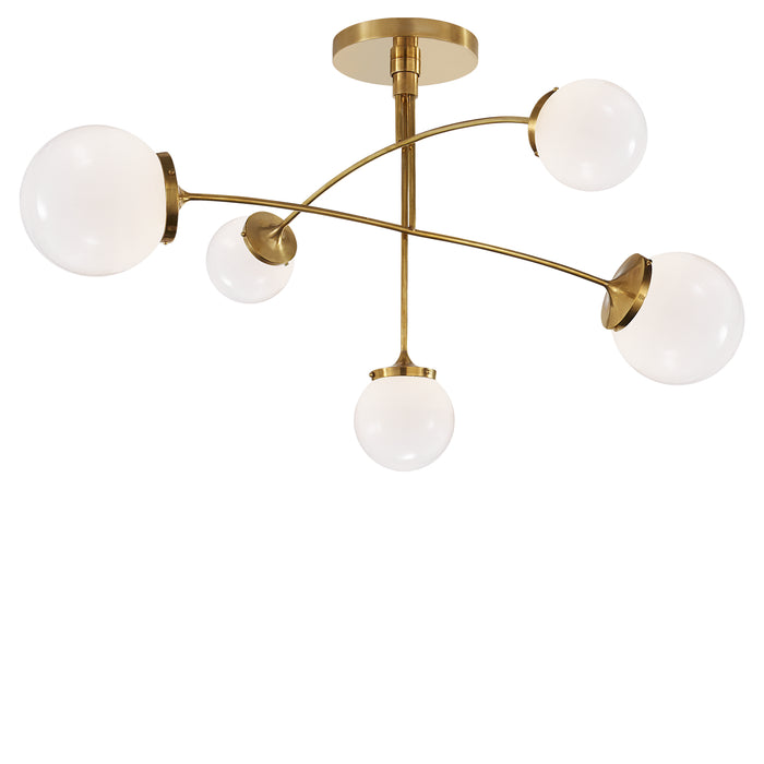 Visual Comfort Signature KS 5403SB-WG Five Light Chandelier, Soft Brass