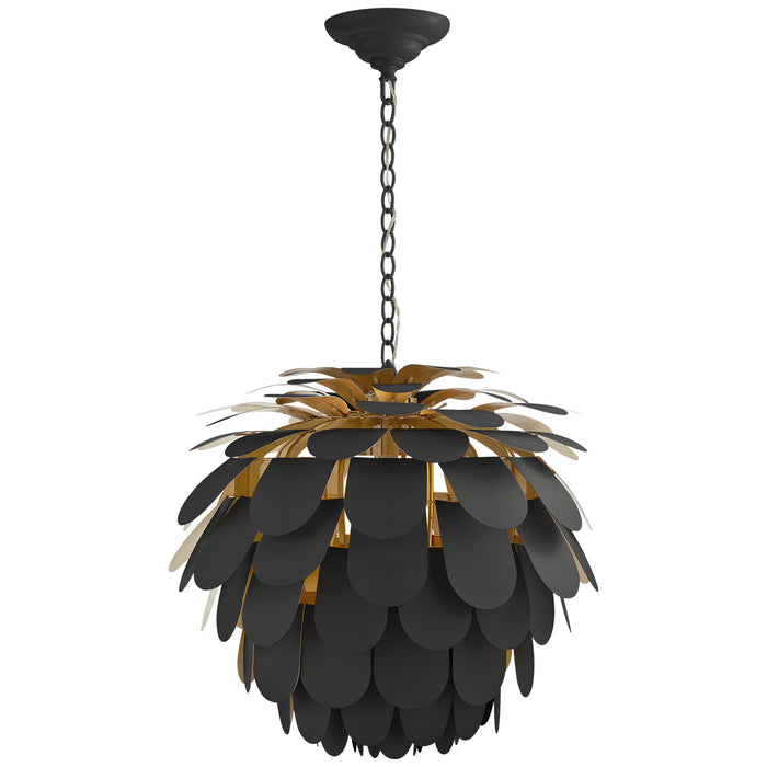 Visual Comfort Signature CHC 5157MBK/G One Light Chandelier, Matte Black