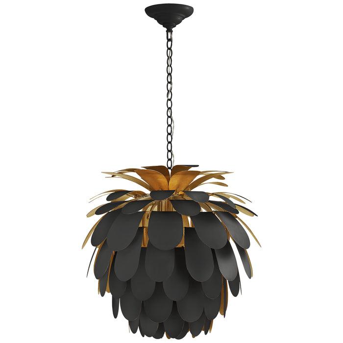 Visual Comfort Signature CHC 5165MBK/G One Light Chandelier, Matte Black