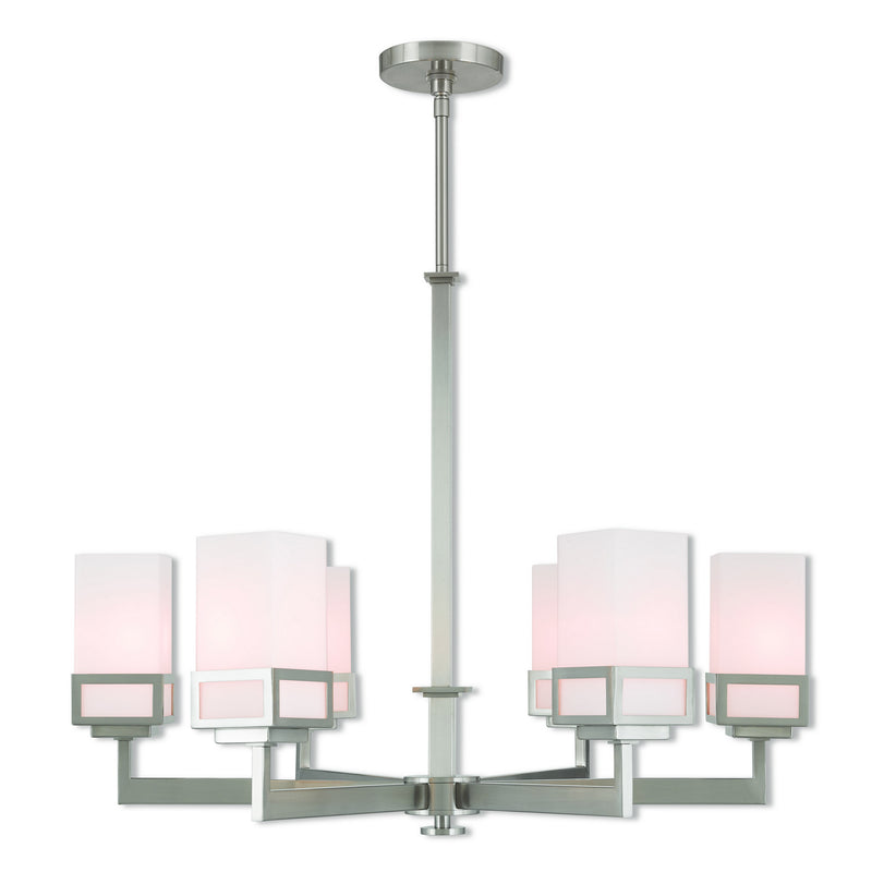Livex Lighting 40196-91 Six Light Chandelier, Brushed Nickel