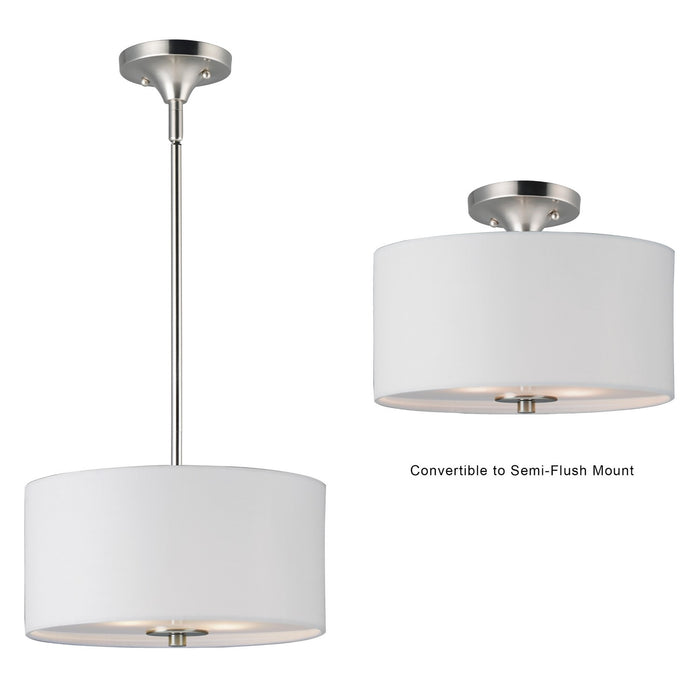 Maxim 10011WLSN Two Light Semi-Flush Mount, Satin Nickel