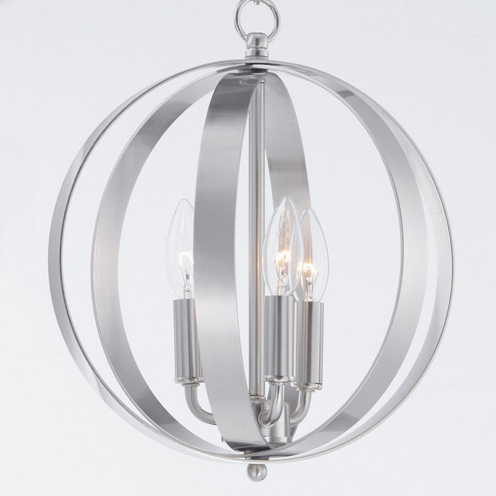 Maxim 10030SN Three Light Chandelier, Satin Nickel