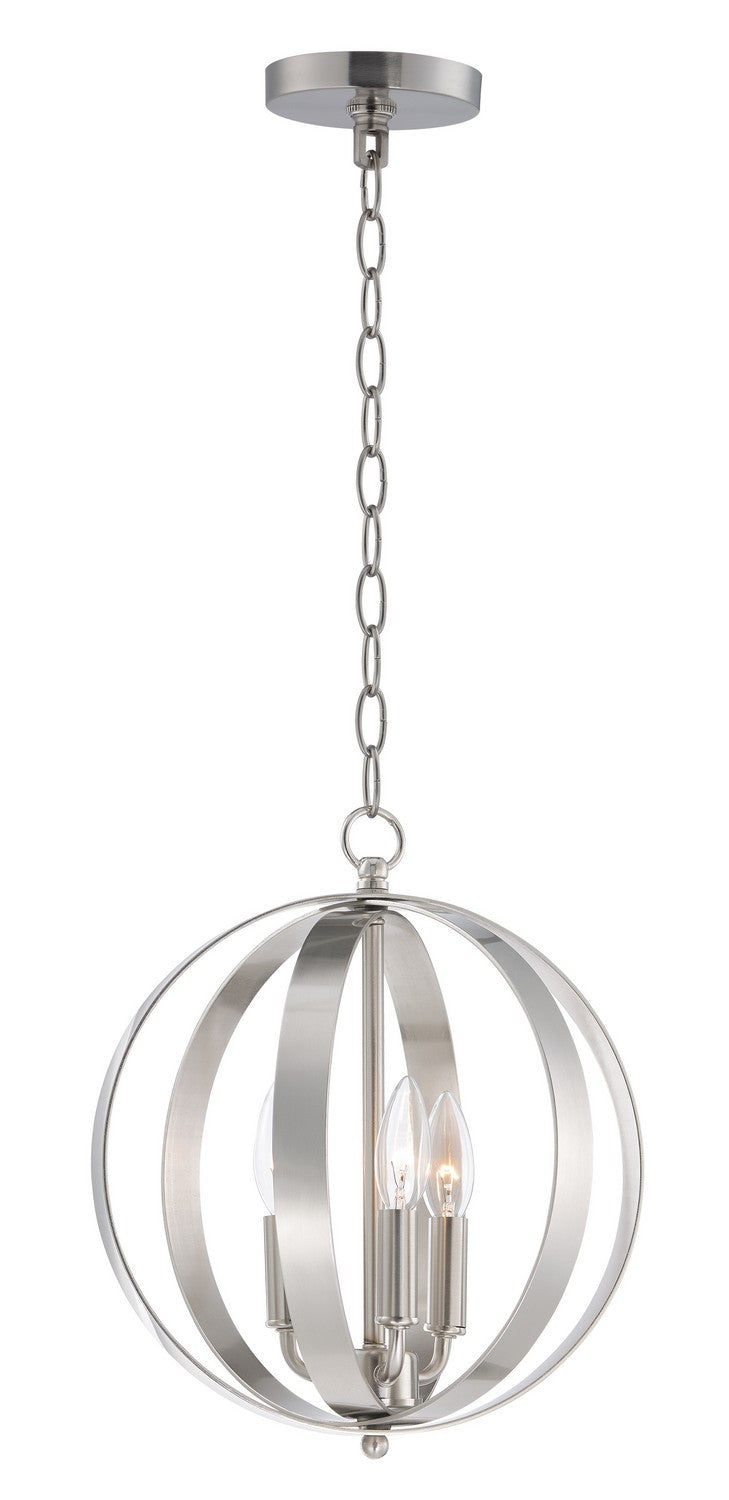 Maxim 10030SN Three Light Chandelier, Satin Nickel