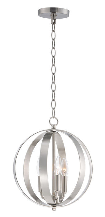 Maxim 10030SN Three Light Chandelier, Satin Nickel
