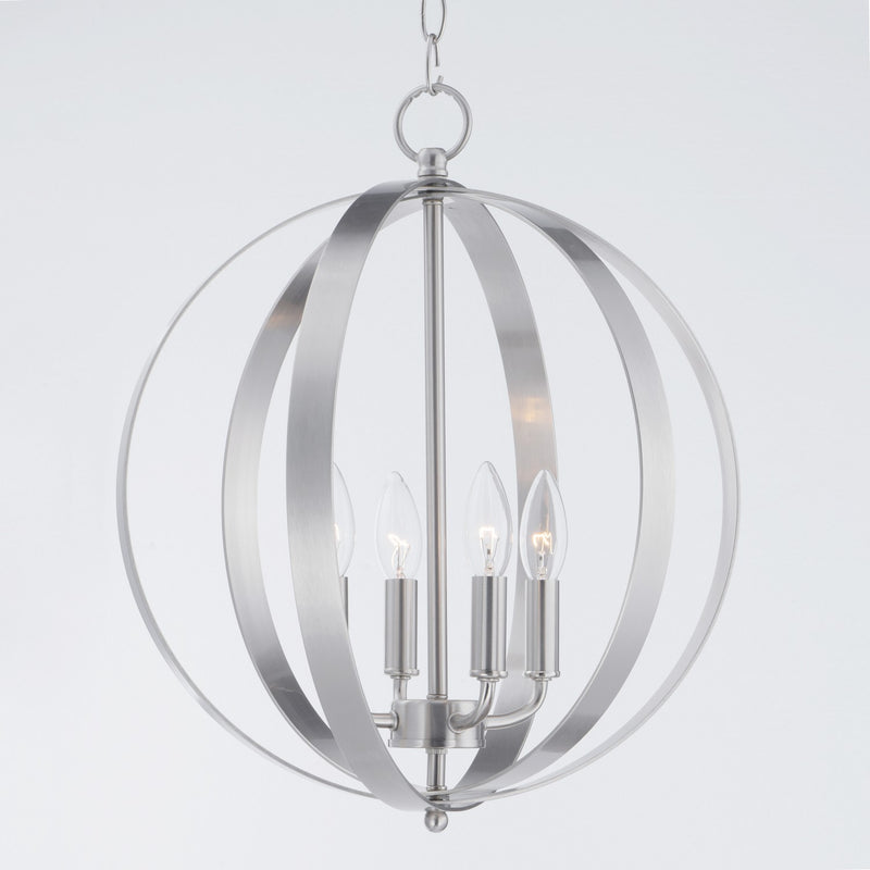 Maxim 10031SN Four Light Chandelier, Satin Nickel