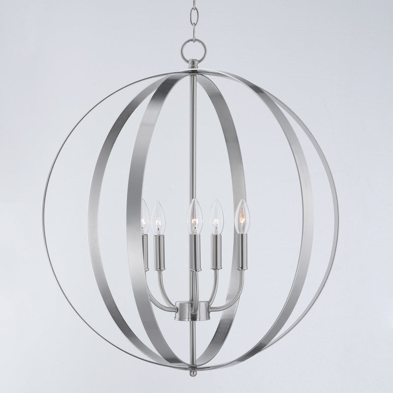 Maxim 10032SN Five Light Chandelier, Satin Nickel