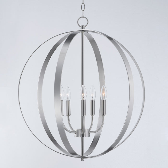 Maxim 10032SN Five Light Chandelier, Satin Nickel