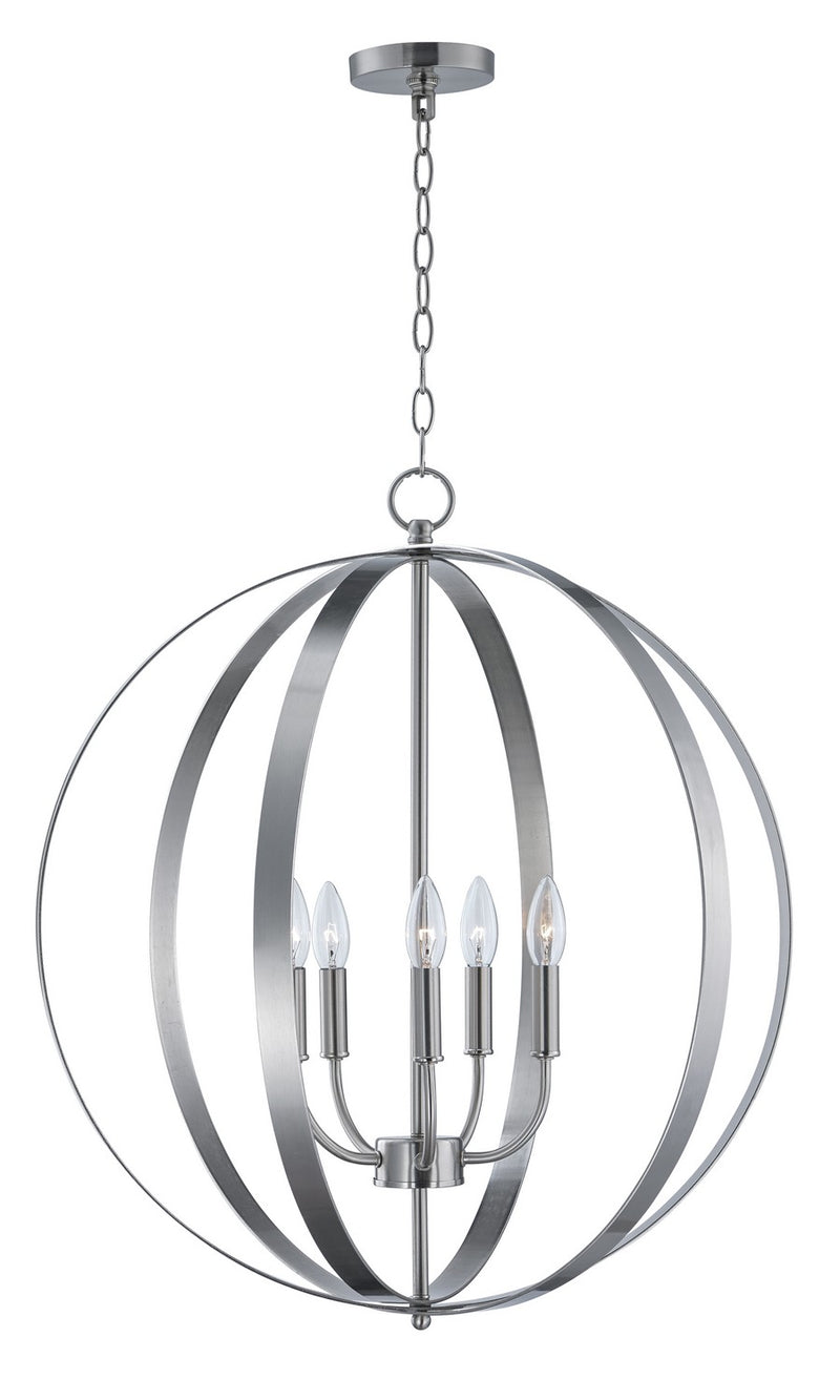 Maxim 10032SN Five Light Chandelier, Satin Nickel