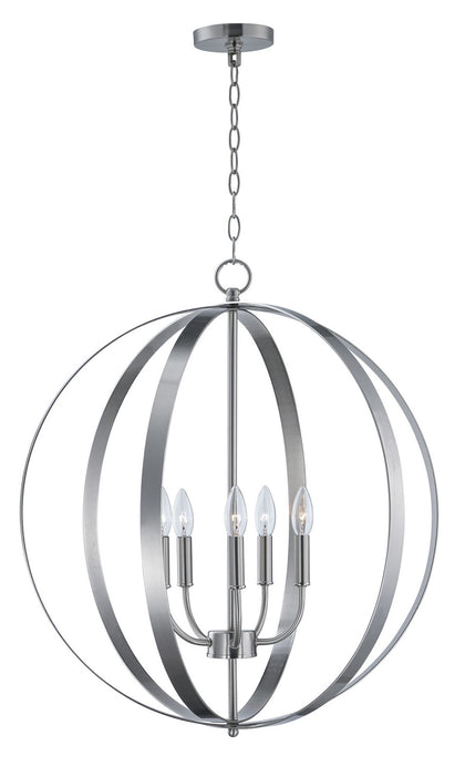 Maxim 10032SN Five Light Chandelier, Satin Nickel