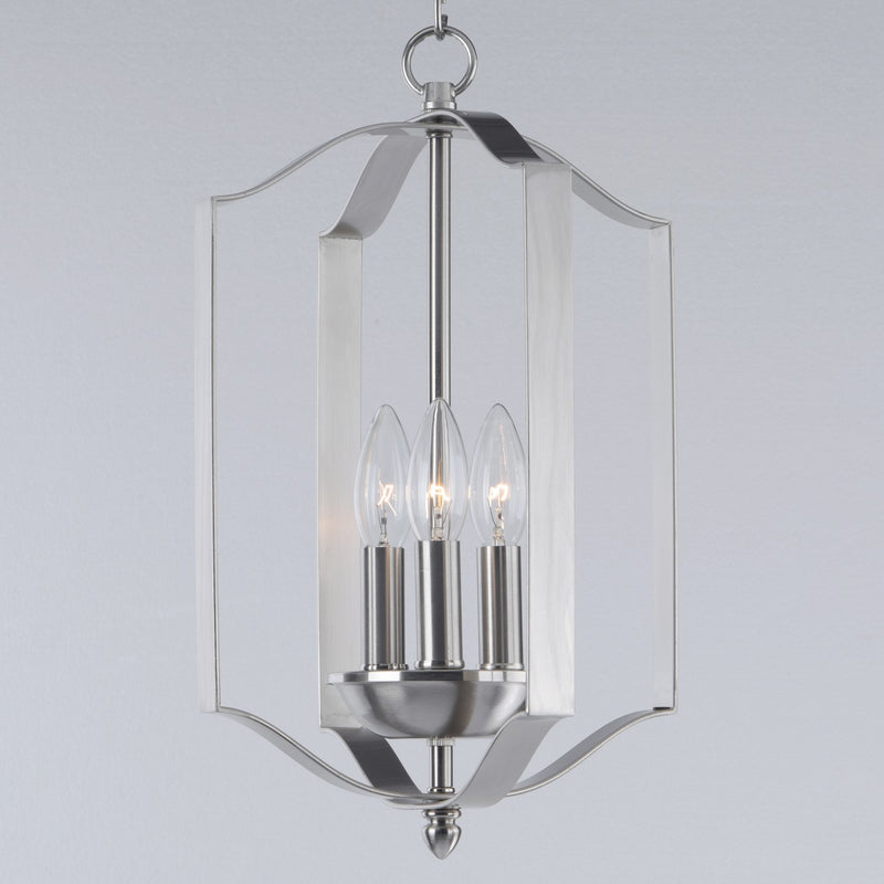 Maxim 10035SN Three Light Chandelier, Satin Nickel