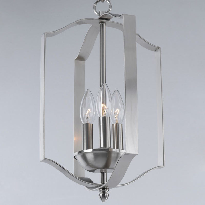 Maxim 10035SN Three Light Chandelier, Satin Nickel