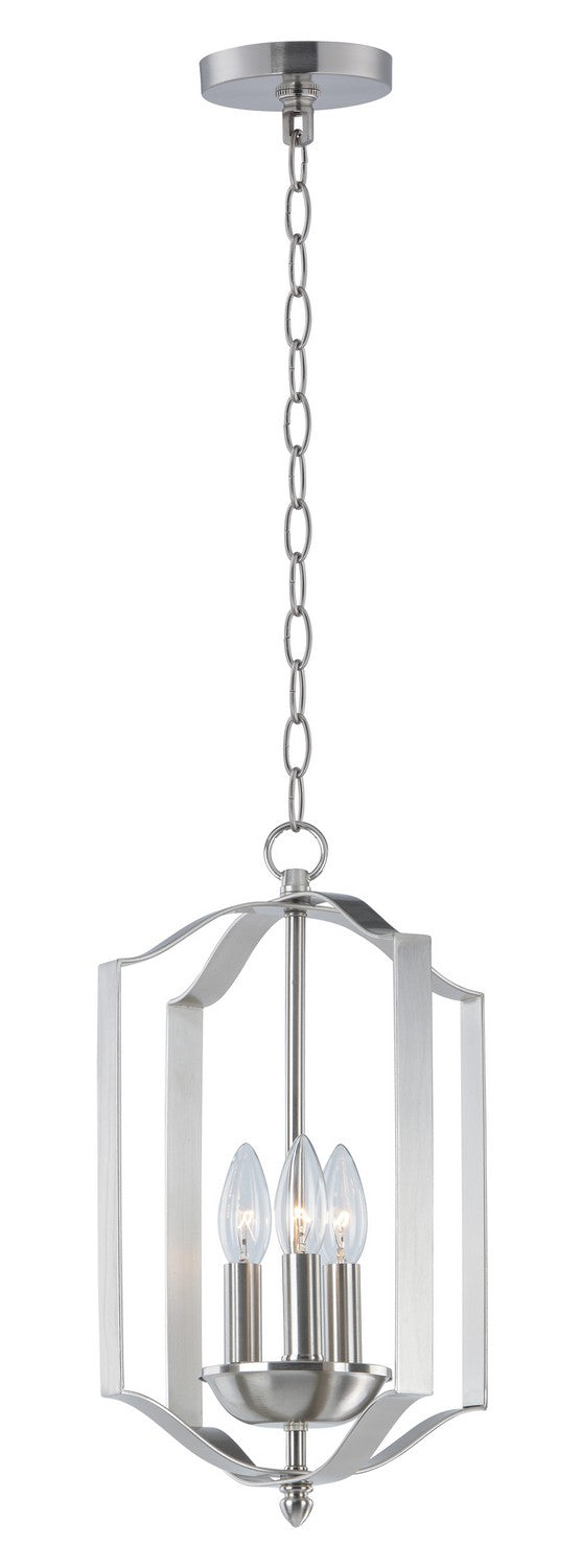 Maxim 10035SN Three Light Chandelier, Satin Nickel