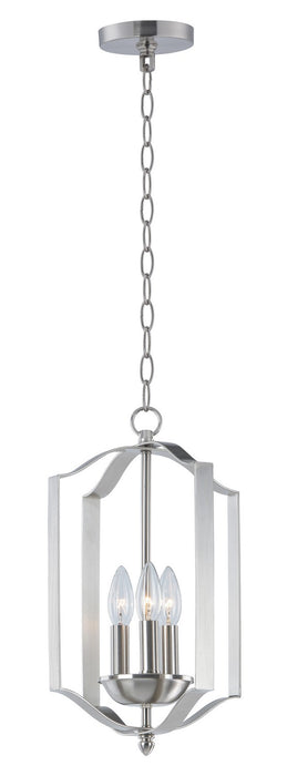 Maxim 10035SN Three Light Chandelier, Satin Nickel
