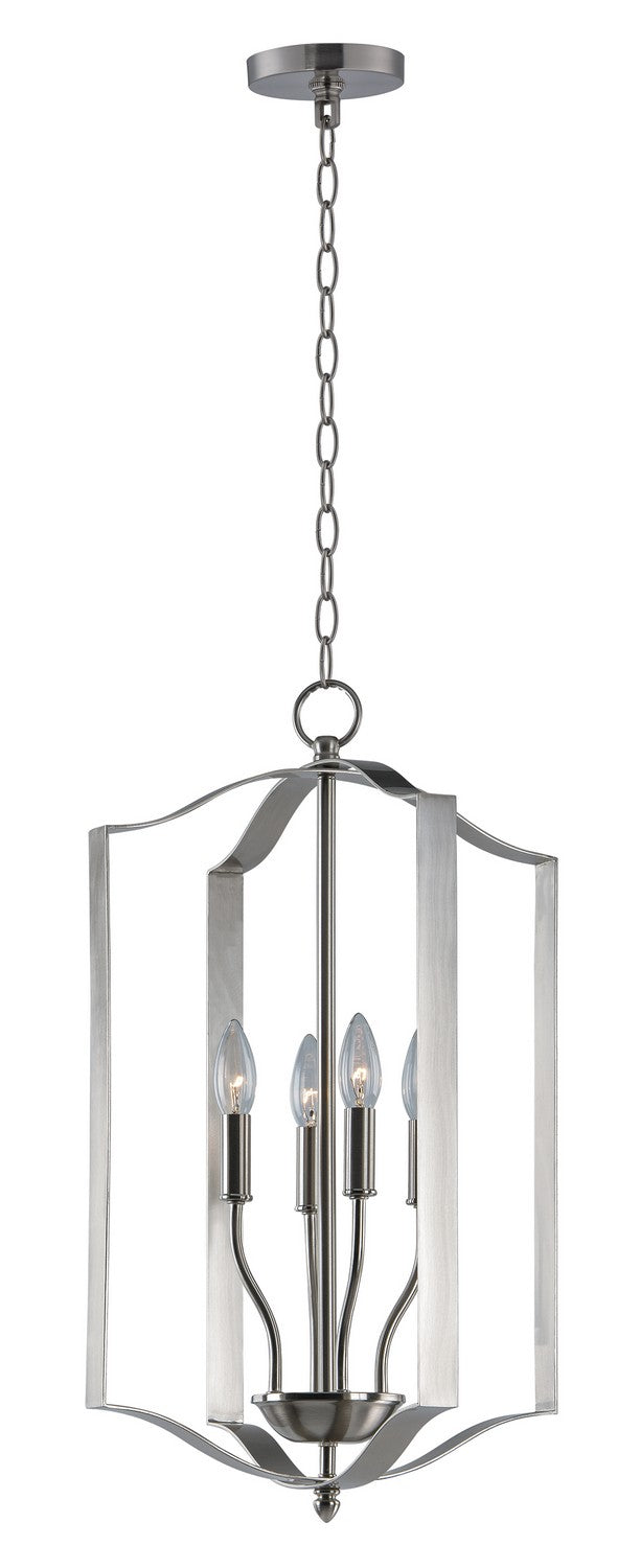 Maxim 10036SN Four Light Chandelier, Satin Nickel