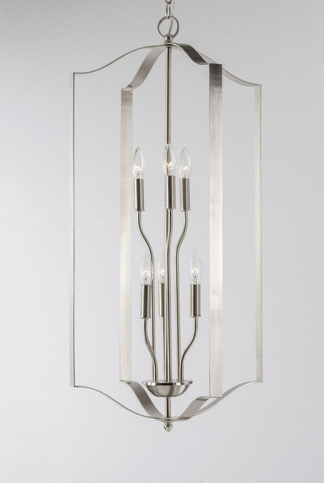 Maxim 10038SN Six Light Chandelier, Satin Nickel