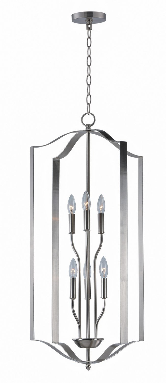 Maxim 10038SN Six Light Chandelier, Satin Nickel