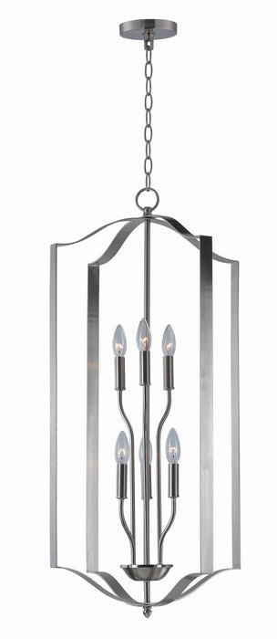 Maxim 10038SN Six Light Chandelier, Satin Nickel