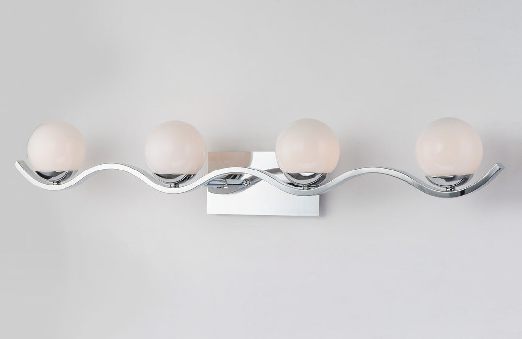Maxim 27554WTPC Four Light Bath Vanity, Polished Chrome