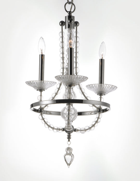 Maxim 30003CLPN Three Light Chandelier, Polished Nickel