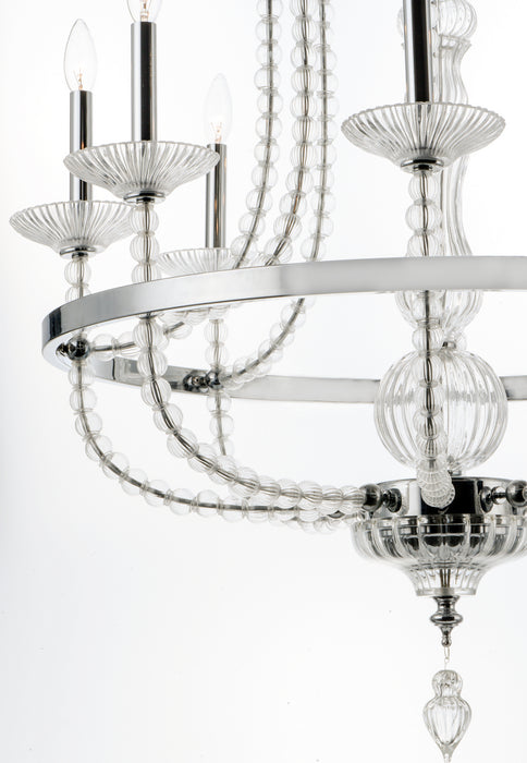 Maxim 30003CLPN Three Light Chandelier, Polished Nickel