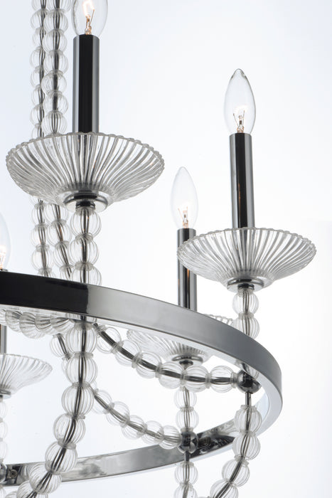 Maxim 30003CLPN Three Light Chandelier, Polished Nickel