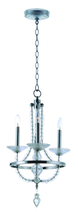 Maxim 30003CLPN Three Light Chandelier, Polished Nickel