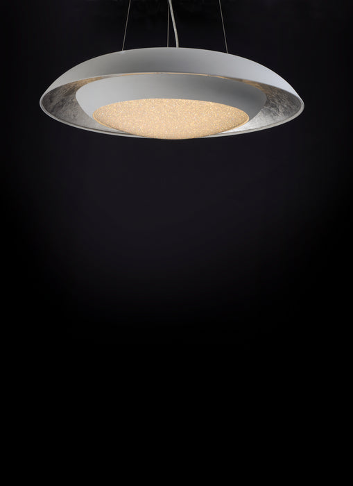 Maxim 35075CYSLWT LED Pendant, Silver Leaf / White