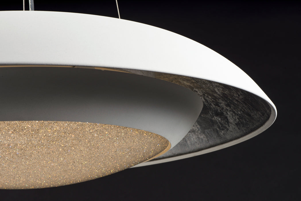 Maxim 35075CYSLWT LED Pendant, Silver Leaf / White
