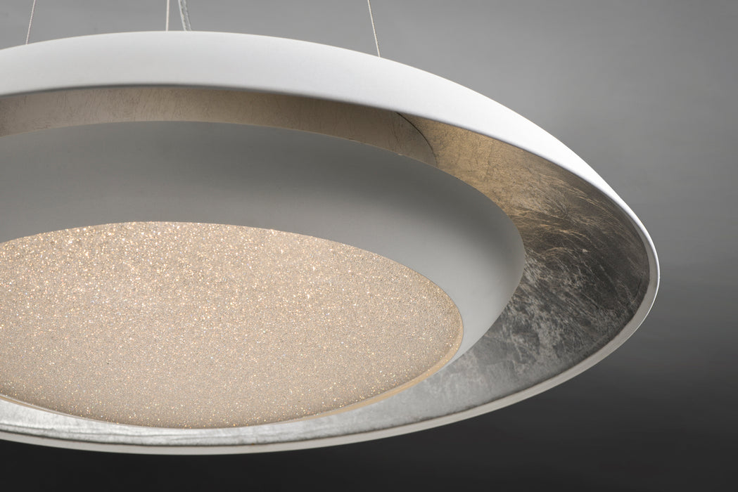Maxim 35075CYSLWT LED Pendant, Silver Leaf / White