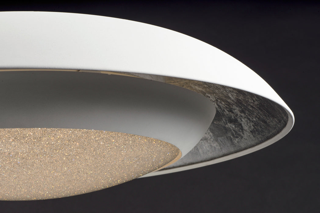 Maxim 35078CYSLWT LED Flush Mount, Silver Leaf / White