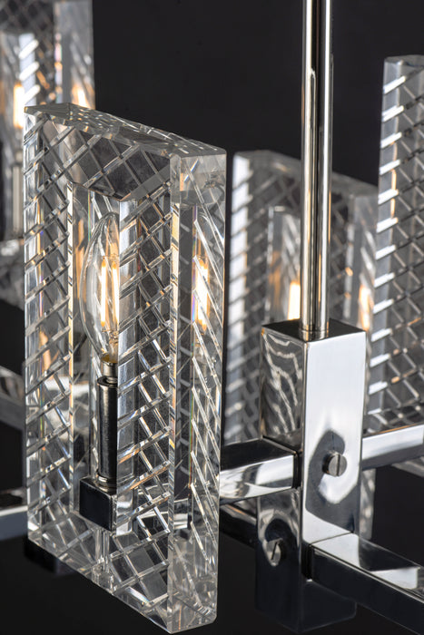 Maxim 38015BCPN Eight Light Linear Chandelier, Polished Nickel