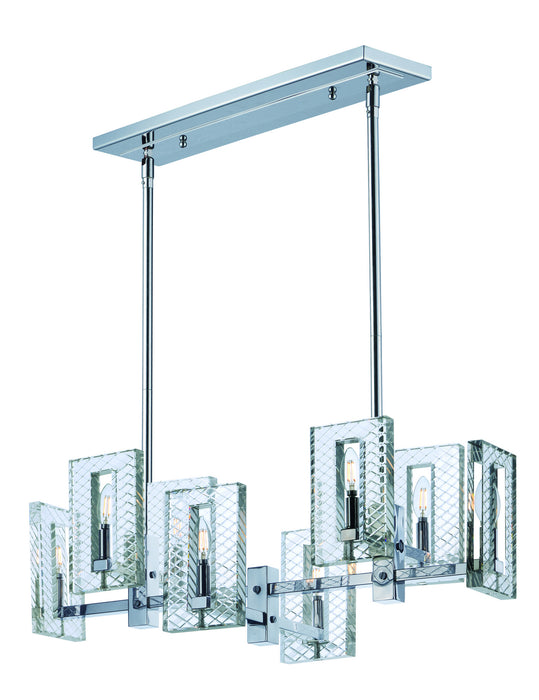 Maxim 38015BCPN Eight Light Linear Chandelier, Polished Nickel