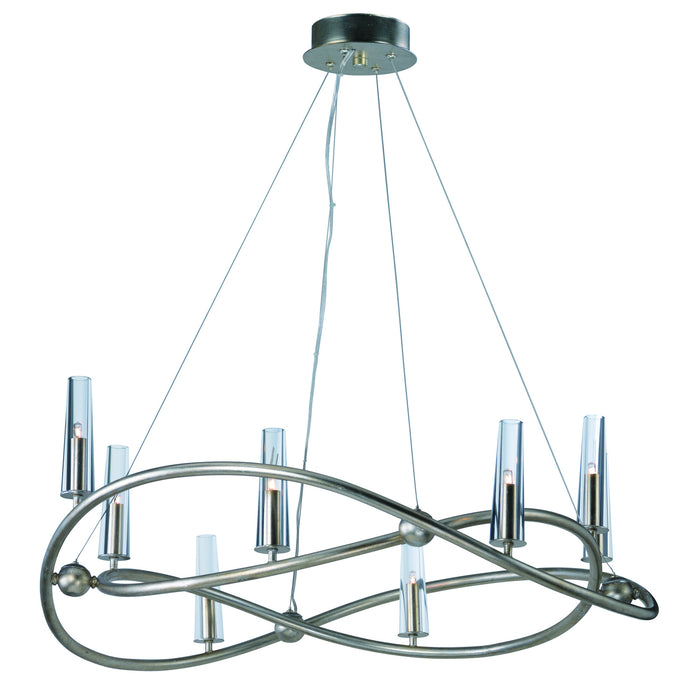 Maxim 38497CLGS Eight Light Chandelier, Golden Silver
