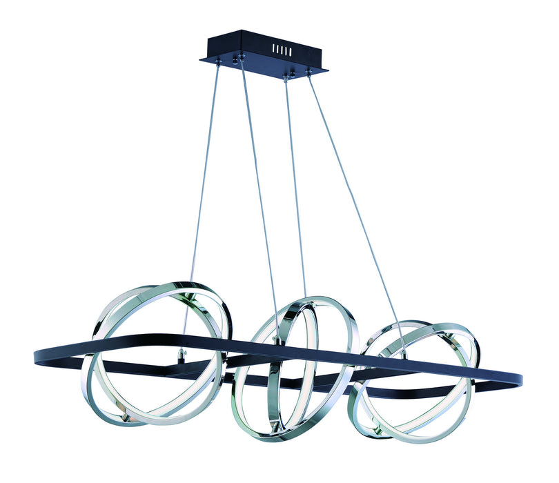 ET2 E24788-BKPC LED Pendant, Black / Polished Chrome