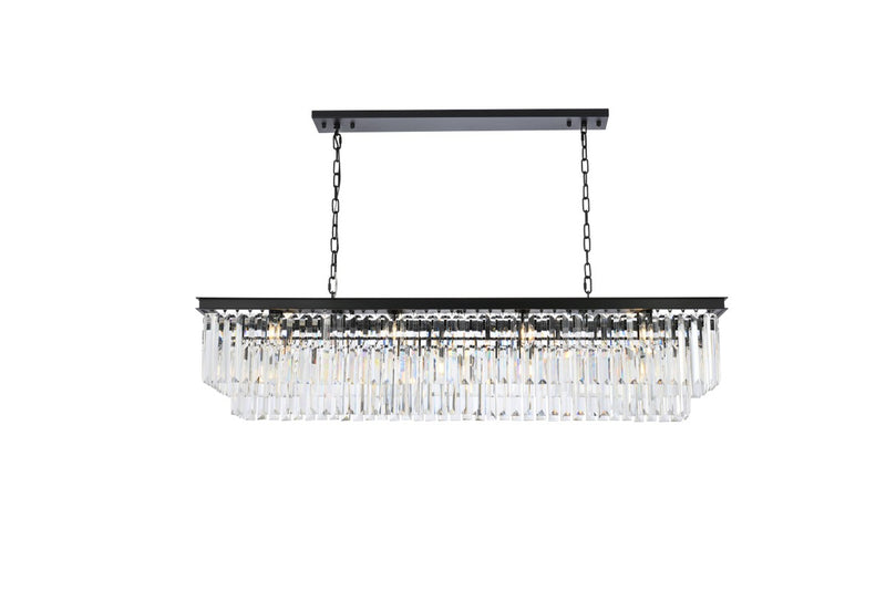 Elegant Lighting 1232D60MB/RC 12 Light Chandelier, Matte Black
