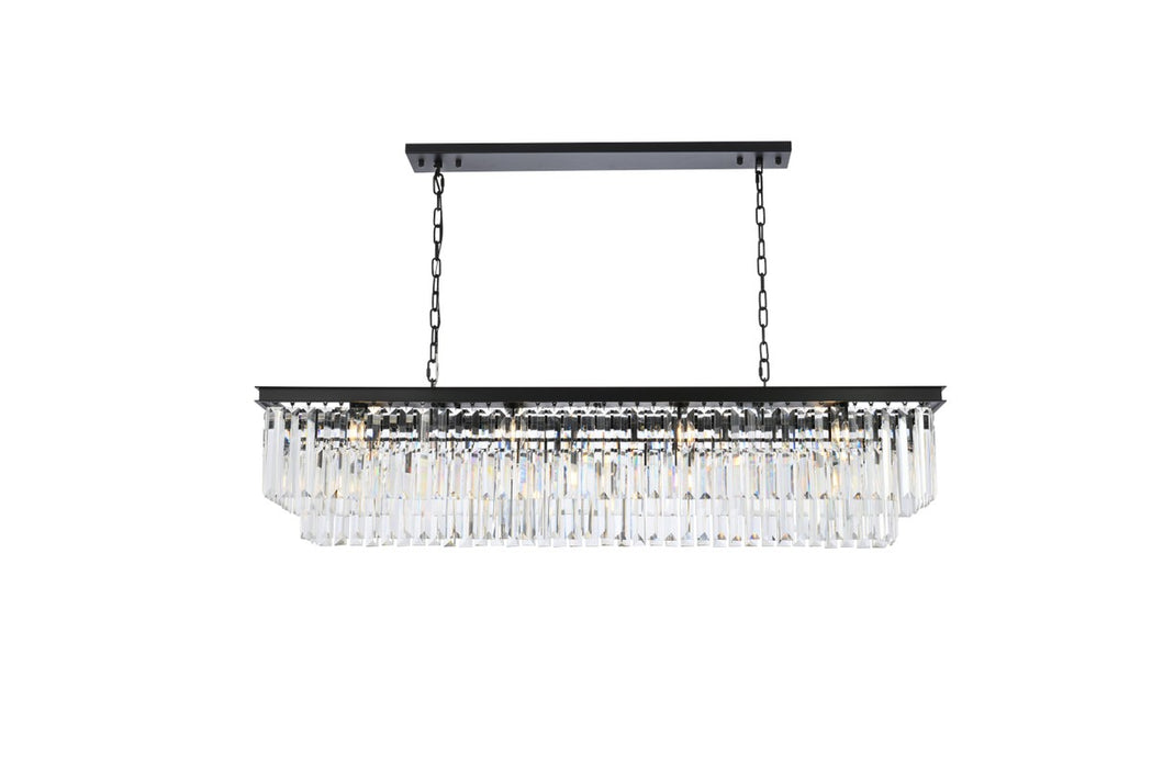 Elegant Lighting 1232D60MB/RC 12 Light Chandelier, Matte Black