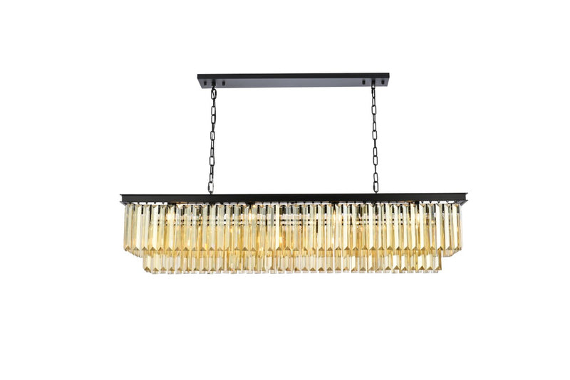 Elegant Lighting 1232D60MB-GT/RC 12 Light Chandelier, Matte Black