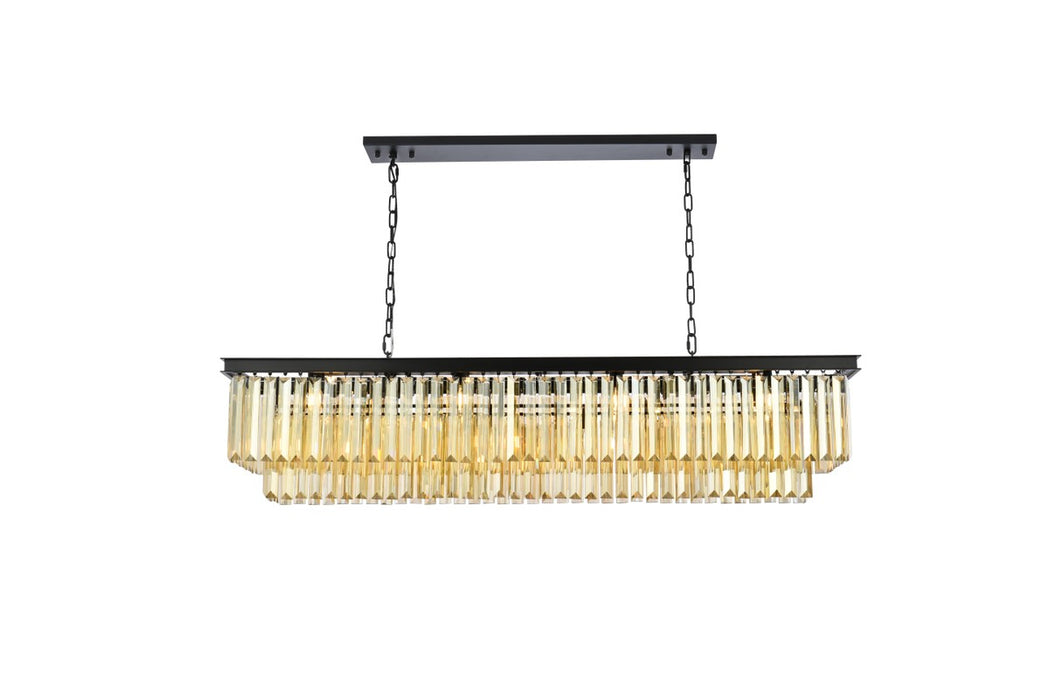 Elegant Lighting 1232D60MB-GT/RC 12 Light Chandelier, Matte Black