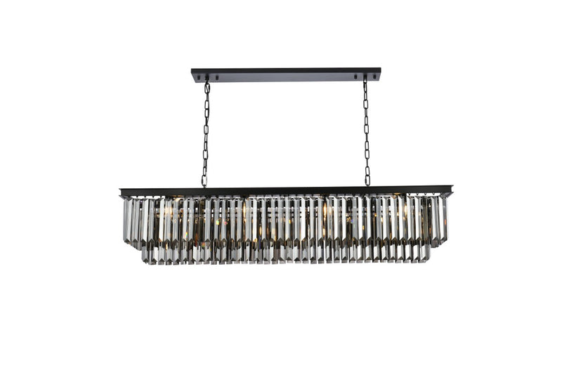 Elegant Lighting 1232D60MB-SS/RC 12 Light Chandelier, Matte Black