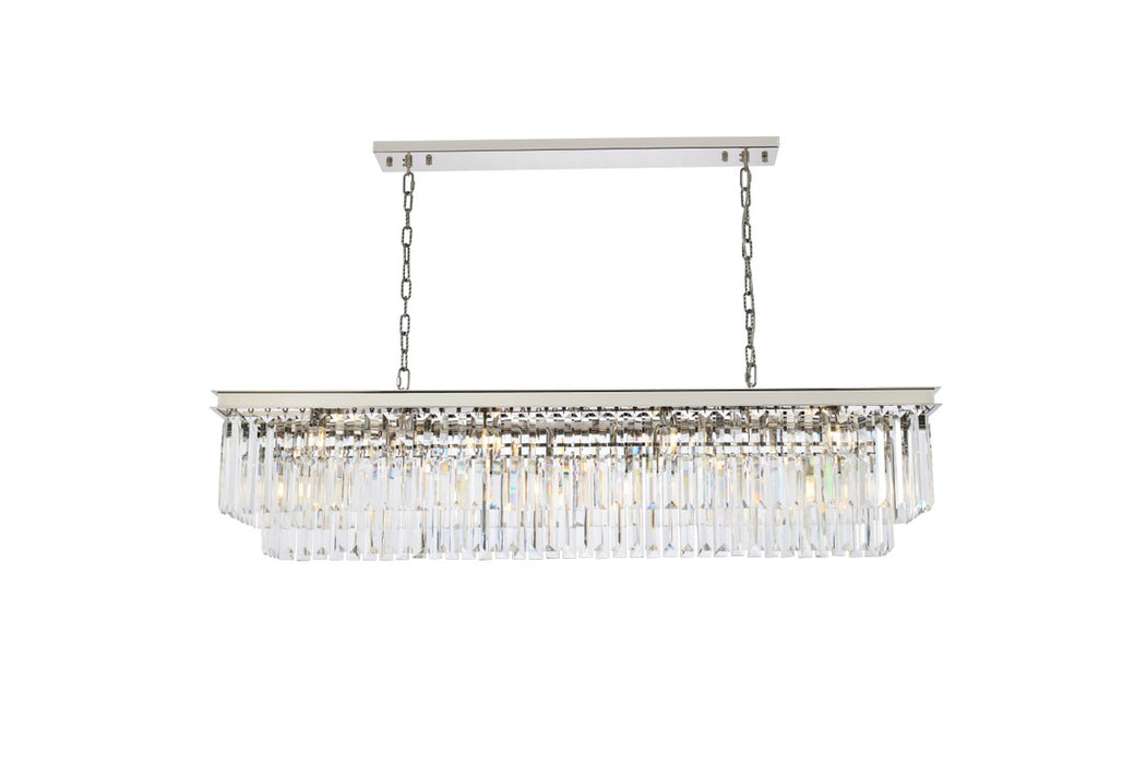 Elegant Lighting 1232D60PN/RC 12 Light Chandelier, Polished Nickel