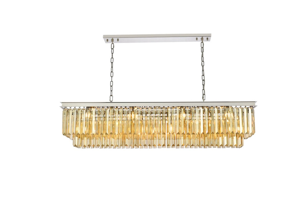 Elegant Lighting 1232D60PN-GT/RC 12 Light Chandelier, Polished Nickel