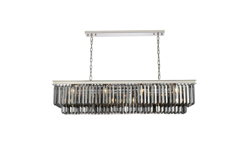 Elegant Lighting 1232D60PN-SS/RC 12 Light Chandelier, Polished Nickel