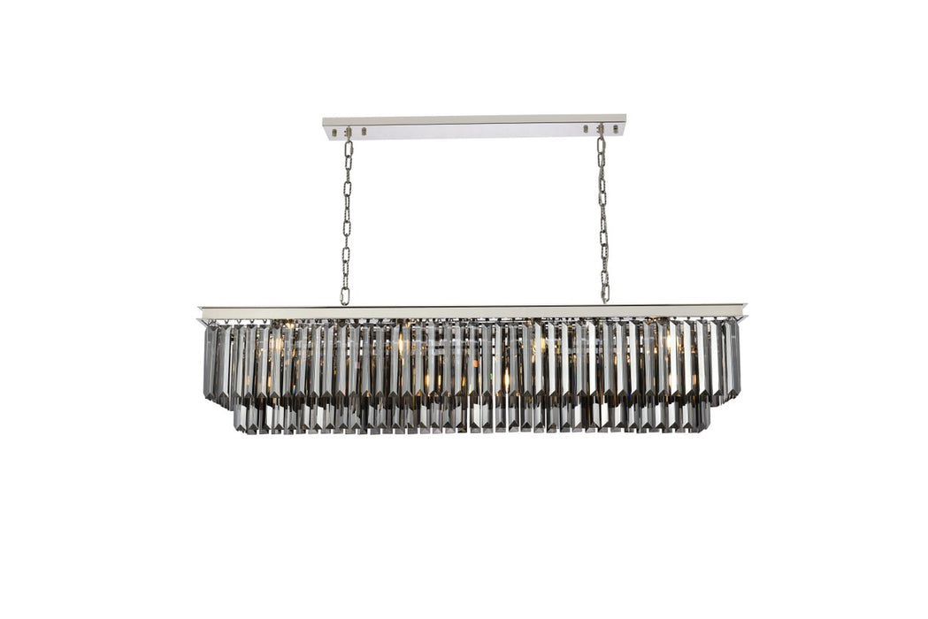 Elegant Lighting 1232D60PN-SS/RC 12 Light Chandelier, Polished Nickel
