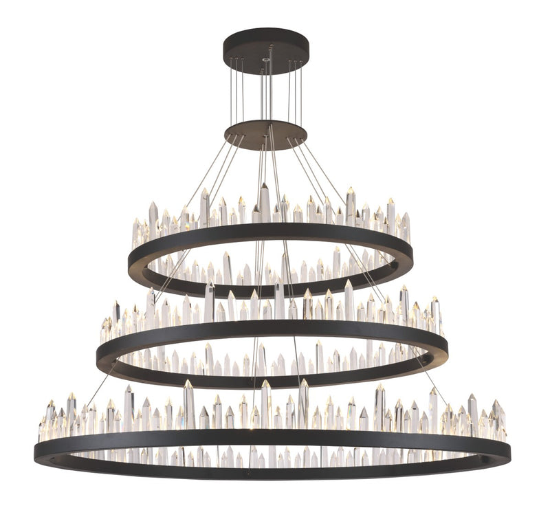 Elegant Lighting 1705G3LSDG LED Chandelier, Satin Dark Grey