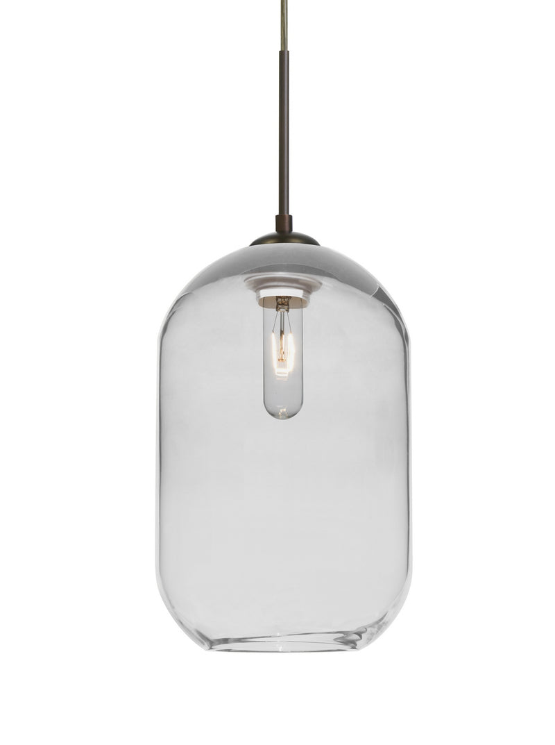 Besa 1JC-OMEGA12CL-BR One Light Pendant, Bronze