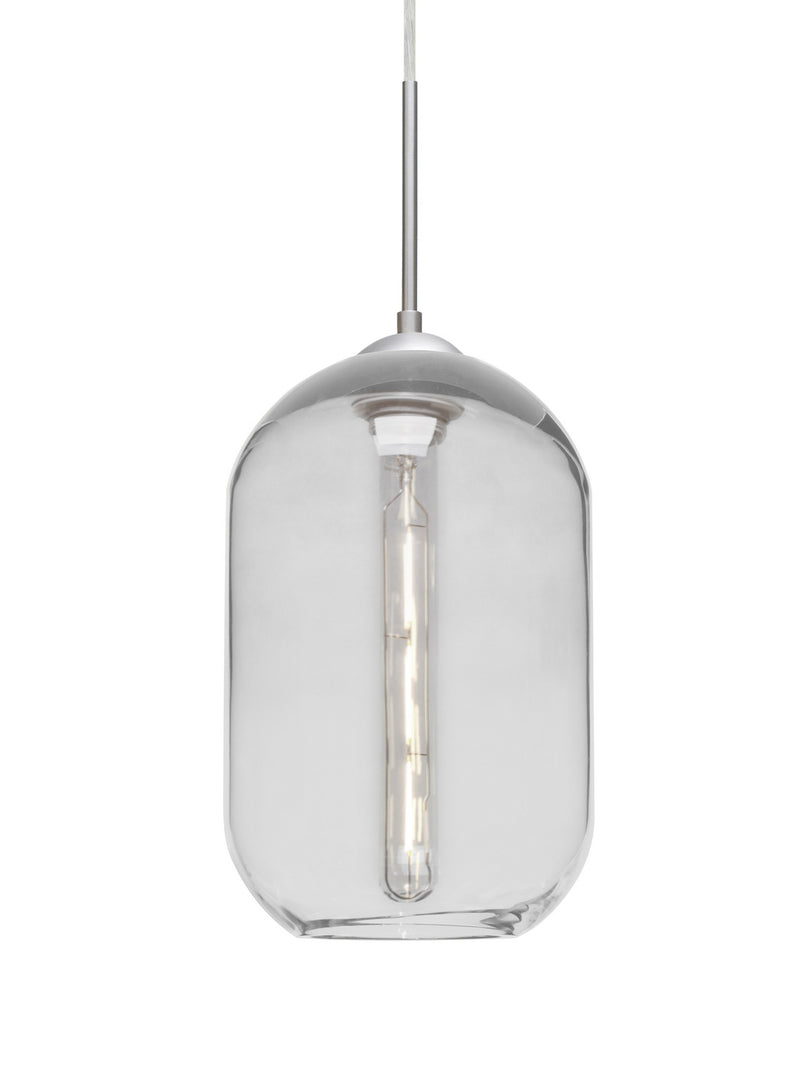 Besa 1JC-OMEGA12CL-EDIL-SN One Light Pendant, Satin Nickel