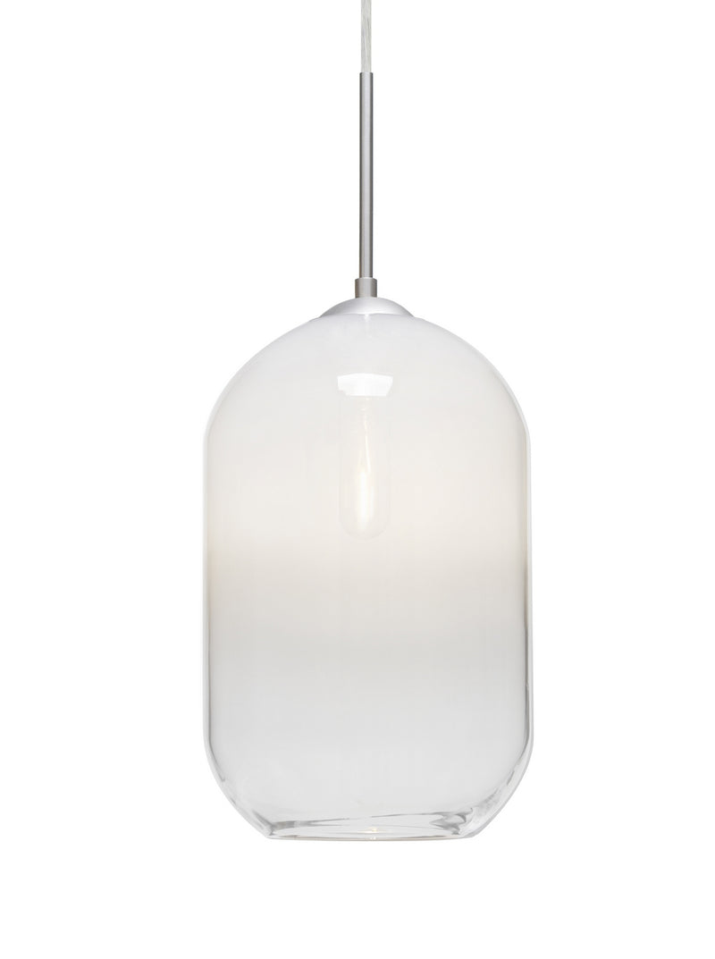 Besa 1JC-OMEGA12WH-SN One Light Pendant, Satin Nickel